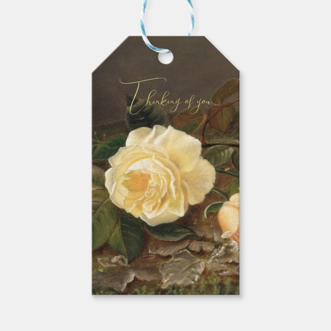 Étiquettes-cadeau Roses Jaunes, Avec Amour (Devant)