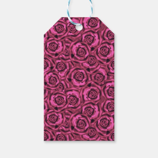 Étiquettes-cadeau Roses roses. (Devant)