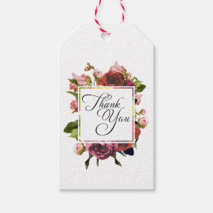Étiquettes-cadeau Roses roses roses Merci de bouquet Floral