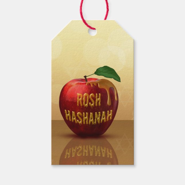 Étiquettes-cadeau Rosh Hashanah Juif Nouvel An Honey Apple (Devant)