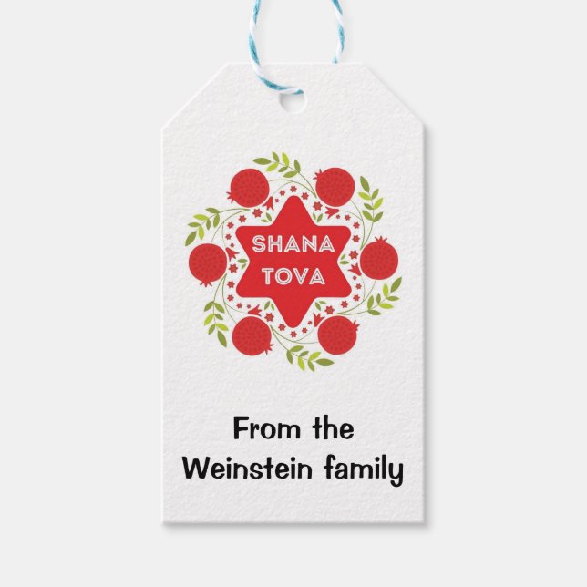Étiquettes-cadeau Rosh Hashanah personnalisé (Devant)