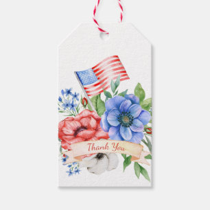 Étiquettes-cadeau Rouge Blanc et je fais Fête des mariées patriotiqu