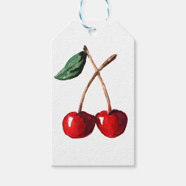 Étiquettes-cadeau Rouge cerise (Devant)