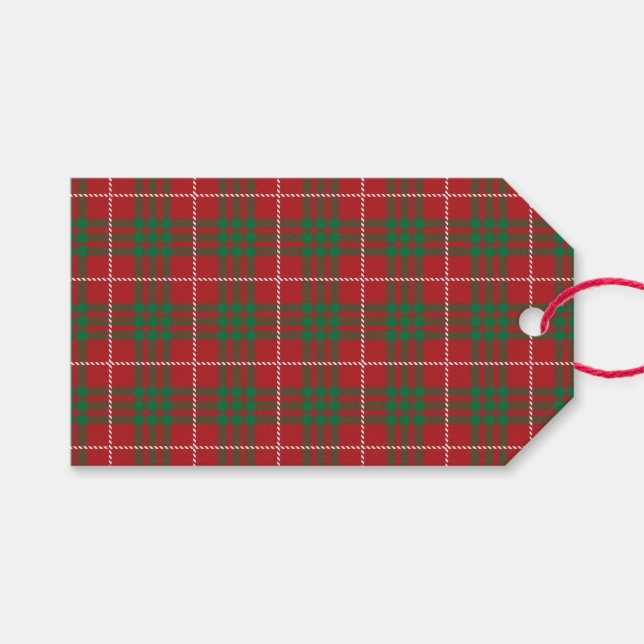 Étiquettes-cadeau Rouge et vert plaid (Devant (Horizontal))