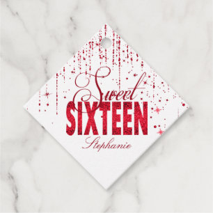 Étiquettes Cadeau Rouge étincelant, doux 16