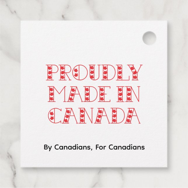 Étiquettes Cadeau Rouge Fabriqué Au Canada (Dos)