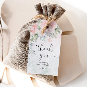 Étiquettes-cadeau Rouge hiver merci
