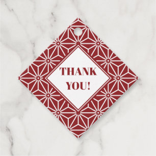 Étiquettes Cadeau Rouge Oriental Shinshu Asanoha Modèle Japonais