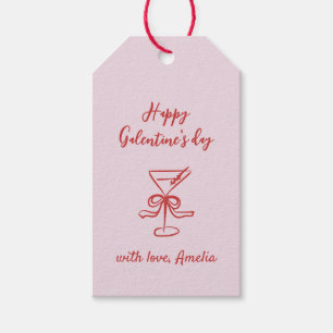 Étiquettes-cadeau Rouge rose manuscrit la Saint-Galentin