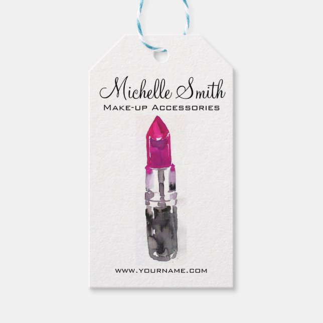 Étiquettes-cadeau Rouge rouge à lèvres rose rose noir (Devant)