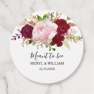 Étiquettes Cadeau Rouge Tropical et romantique signifie être Mariage