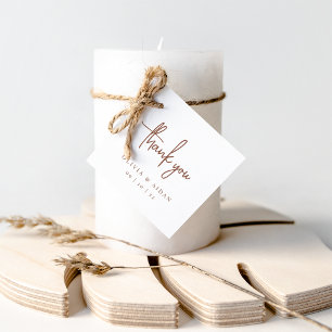 Étiquettes Cadeau Rouille Moderne écriture manuscrite Mariage Merc