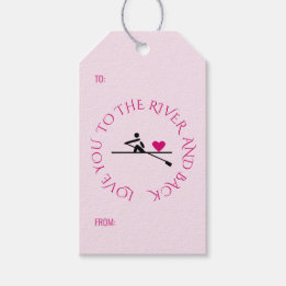 Étiquettes-cadeau Rower romantique texte personnalisé coeur rose