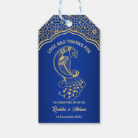 Royal bleu or paon Indien Arabe design
