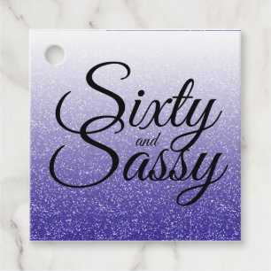 Étiquettes Cadeau Royal Blue Parties scintillant Ombre 60 Sassy 60e