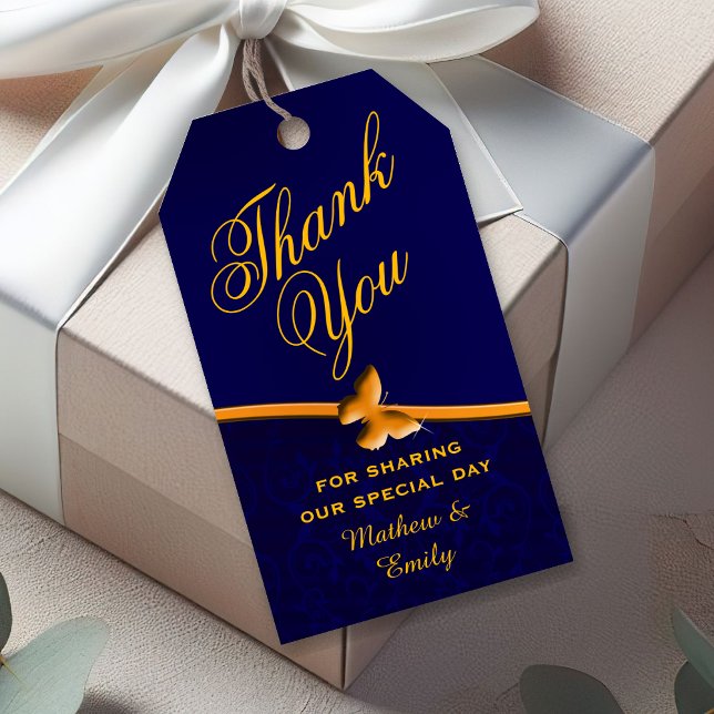 Étiquettes-cadeau Royal Blue Personnalisé Merci mariage Faveur (Créateur téléchargé)