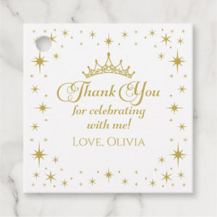 Étiquettes Cadeau Royal Gold Princess Anniversaire