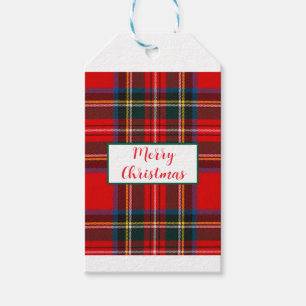 Étiquettes-cadeau Royal Stewart Christmas Plaid PERSONNALISER