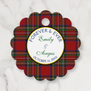 Étiquettes Cadeau Royal Stewart Tartan Mariage Enregistrer une date