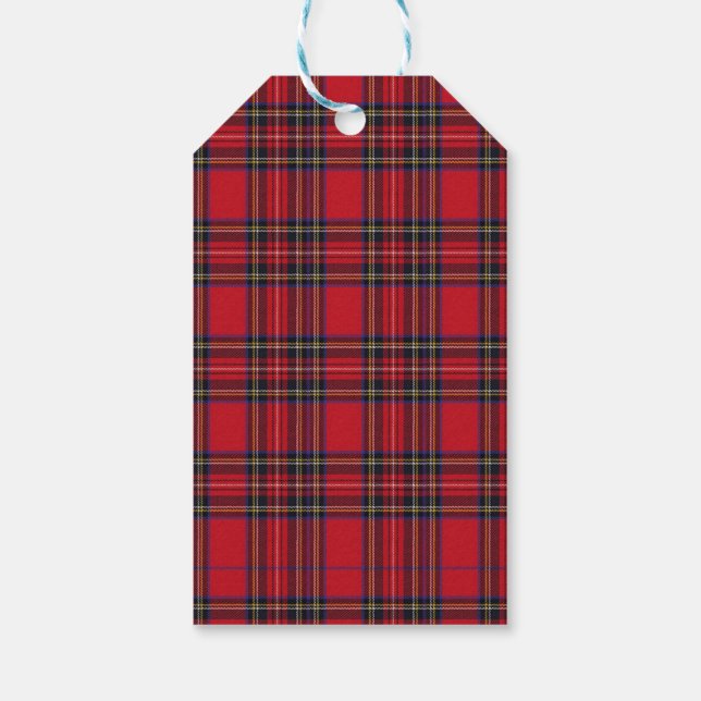 Étiquettes-cadeau Royal Stewart Tartan Red Plaid (Dos)