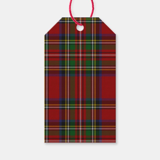 Étiquettes-cadeau Royal Stewart Tartan Traditionnel Plaid Noël (Devant)