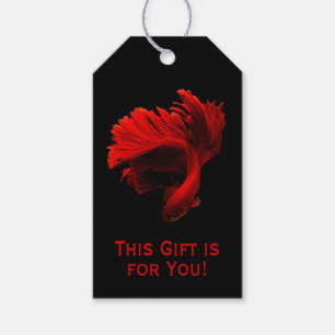 Étiquettes-cadeau Ruby Red Siamese Combattre Poisson Ce Cadeau Pour