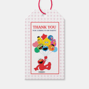 Étiquettes-cadeau Rue Sésame   Elmo et Pals - Ballons d'anniversaire