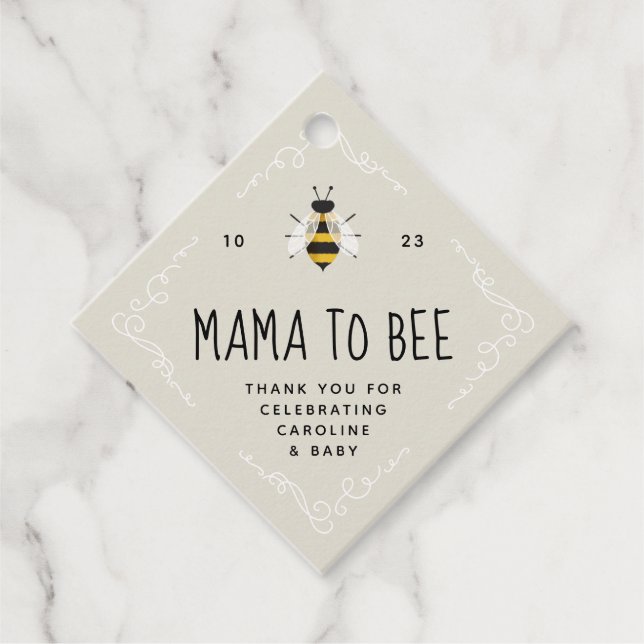 Étiquettes Cadeau Rusitc Mama to Bee Baby shower (Devant)