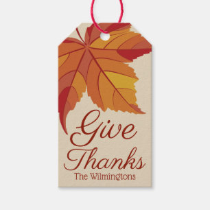 Étiquettes-cadeau Russe Donne Merci Fall Leaf  Personnalisé