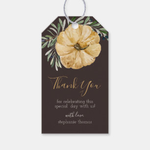 Étiquettes-cadeau Rustic Automne Citrouille  nuptiale ou Baby shower