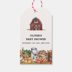 Étiquettes-cadeau Rustic Country Baby shower végétarien cultivé loca
