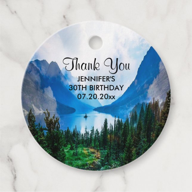 Étiquettes Cadeau Rustic Country Mountains Pittoresque Nature Annive (Devant)