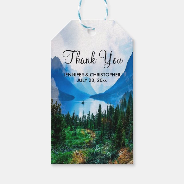 Étiquettes-cadeau Rustic Country Mountains Pittoresque Nature Mariag (Devant)