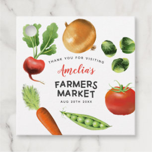 Étiquettes Cadeau Rustic Farmers Marché Légumes fête d'anniversaire