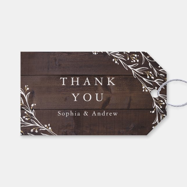 Étiquettes-cadeau Rustic Grange Boho Boho Floral Country merci (Devant (Horizontal))