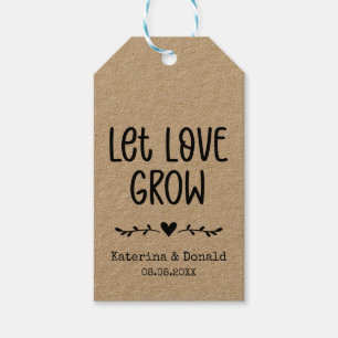 Étiquettes-cadeau Rustic Kraft Let Love Grow Seed Mariage Tags cadea