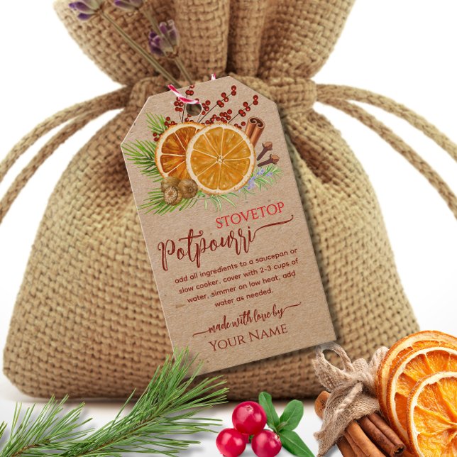 Étiquettes-cadeau Rustic Kraft Stovetop Simmering Potpourri  (Créateur téléchargé)