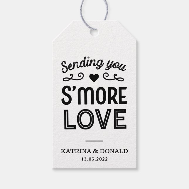 Étiquettes-cadeau Rustic S’more Love Mariage (Devant)