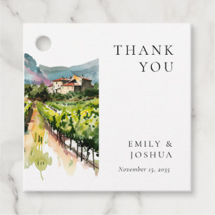 Étiquettes Cadeau Rustic Winery Mariage paysage