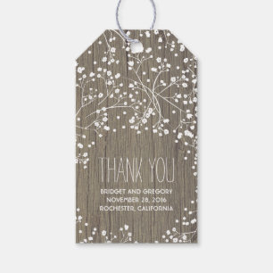 Étiquettes-cadeau Rustic Wood Baby's Breath Mariage