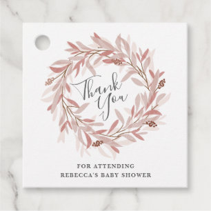 Étiquettes Cadeau Rustic Wreath Baby Shower Thank You