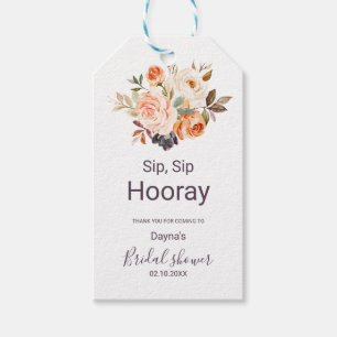 Étiquettes-cadeau Rustique Automne Floral Sip Sip Hooray Fête des ma