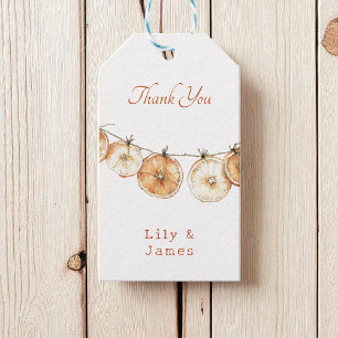 Étiquettes-cadeau Rustique Boho Automne Séché Orange Garland Mariage
