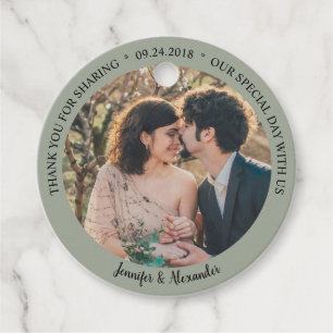 Étiquettes Cadeau Rustique élégant merci mariage campagnard photo