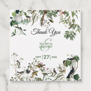 Étiquettes Cadeau Rustique Eucalyptus Feuille Vintage Mariage de ver