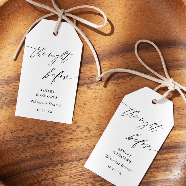 Étiquettes-cadeau Rustique La Nuit Avant Le Dîner De Répétition (Créateur téléchargé)