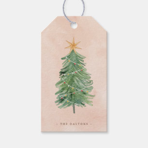 Étiquettes-cadeau Rustique Noël à l'aquarelle Vintage
