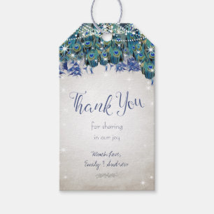Étiquettes-cadeau Rustique Peacock Navy Rustic Luxe