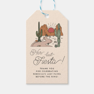 Étiquettes-cadeau Sa Dernière Fiesta Boho Desert Bachelorette Favori