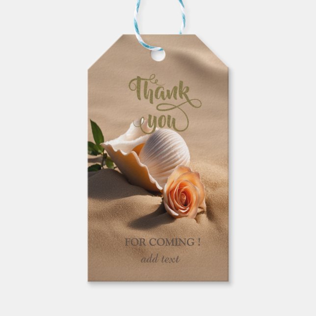 Étiquettes-cadeau Sable Rose des coquillages (Devant)
